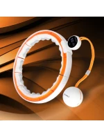 HHM21 HULA HOP BÍLÁ/ORANŽOVÁ S MAGNETY, TPE TABS A ZÁVAŽÍM + POČÍTADLO HMS HHM21 HULA HOP BÍLÁ/ORANŽOVÁ S MAGNETY, TPE TABS A ZÁVAŽÍM + POČÍTADLO HMS
