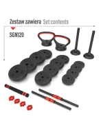 HMS SGN120 sada závaží 6v1 (činka, bradla a kettlebell) 20 kg HMS SGN120 sada závaží 6v1 (činka, bradla a kettlebell) 20 kg