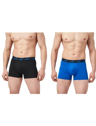 Pánské boxerky Puma 2-Pack modré černé pohodlná bavlna Pánské boxerky Puma 2-Pack modré černé pohodlná bavlna