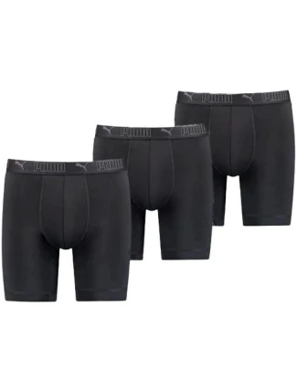Pánské boxerky Puma Long 3-Pack černé pohodlné Pánské boxerky Puma Long 3-Pack černé pohodlné