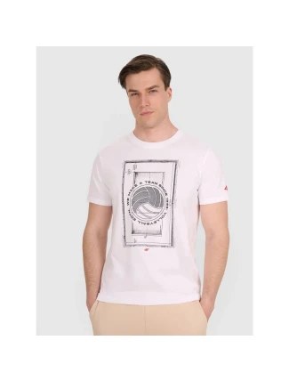 Pánské volejbalové tričko s potiskem 4F 4FRAW25TTSHM3236-10S pánské Pánské volejbalové tričko s potiskem 4F 4FRAW25TTSHM3236-10S pánské