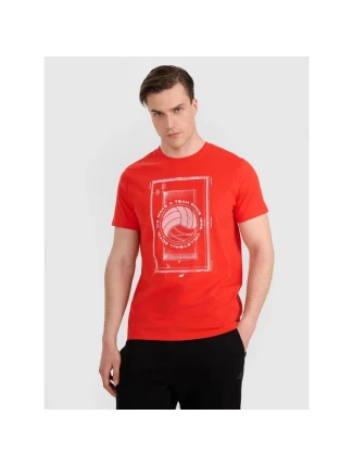 Pánské volejbalové tričko s potiskem 4F 4FRAW25TTSHM3236-62S pánské Pánské volejbalové tričko s potiskem 4F 4FRAW25TTSHM3236-62S pánské