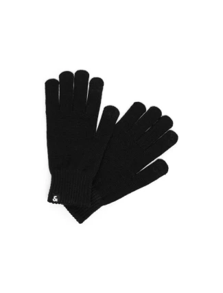 Pletené rukavice Jack & Jones 12159459 BLACK Pletené rukavice Jack & Jones 12159459 BLACK