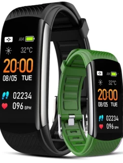 GIEWONT Smartwatch Black and Green 2 Stripes GW200-5
