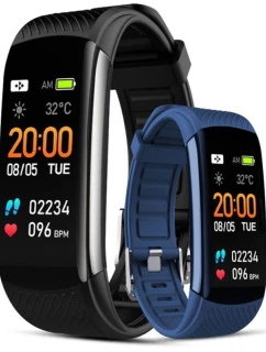 GIEWONT Smartwatch černé a námořnické modré 2 pruhy GW200-6