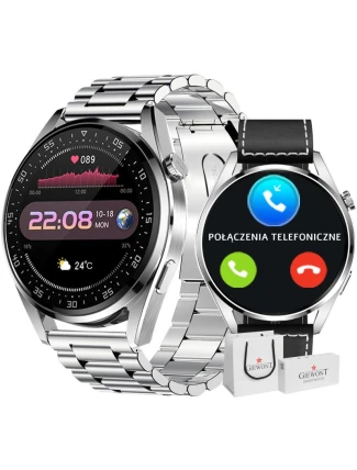 Chytré hodinky GIEWONT Vertex SmartCall GW450-5 Silver/Carbon Leather Chytré hodinky GIEWONT Vertex SmartCall GW450-5 Silver/Carbon Leather