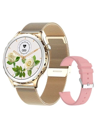 Dámské chytré hodinky Rubicon RNCF02-2 Gold + Strap Pink Dámské chytré hodinky Rubicon RNCF02-2 Gold + Strap Pink