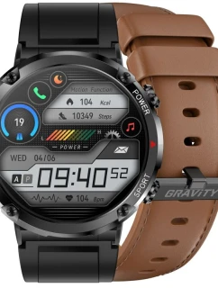 Chytré hodinky Gravity GT21-4 + černý silikonový řemínek