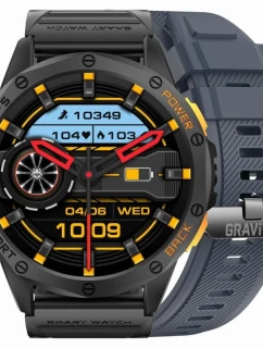 GRAVITY GPS GT24-1 Pánské chytré hodinky Černý silikonový řemínek + Navy Blue Silicone Strap