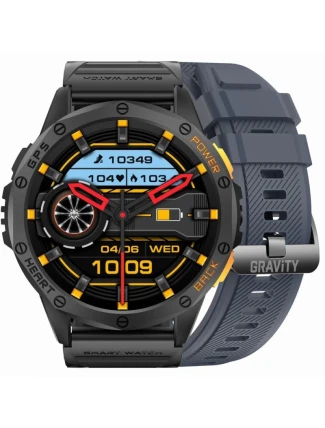 GRAVITY GPS GT24-1 Pánské chytré hodinky Černý silikonový řemínek + Navy Blue Silicone Strap GRAVITY GPS GT24-1 Pánské chytré hodinky Černý silikonový řemínek + Navy Blue Silicone Strap