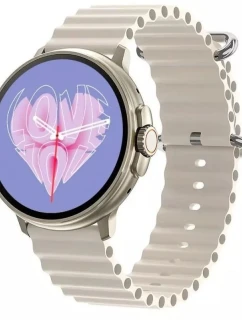 Dámské chytré hodinky RUBICON RNCF15 Titanium/Light Latte SMARUB260