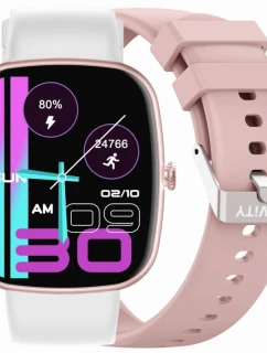 Dámské chytré hodinky GRAVITY GT18-2 Pink Silicone Strap + White Strap