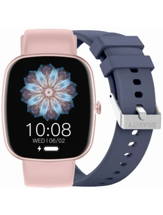 Dámské chytré hodinky GRAVITY GT18-3 Pink Silicone Strap + Navy Blue Strap Dámské chytré hodinky GRAVITY GT18-3 Pink Silicone Strap + Navy Blue Strap