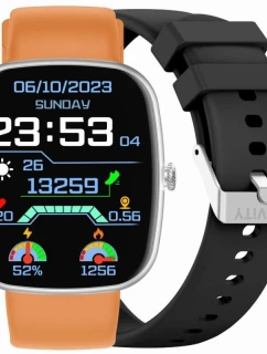 GRAVITY GT18-4 Pánské chytré hodinky Orange Silicone Strap + Black Strap