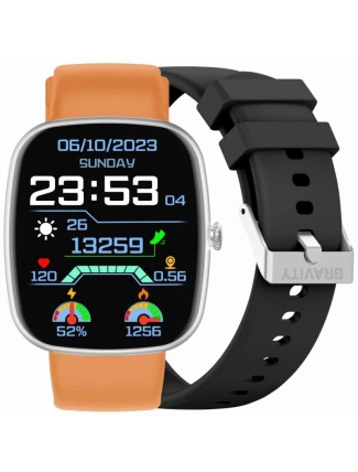 GRAVITY GT18-4 Pánské chytré hodinky Orange Silicone Strap + Black Strap GRAVITY GT18-4 Pánské chytré hodinky Orange Silicone Strap + Black Strap