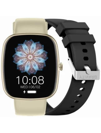 Dámské chytré hodinky GRAVITY GT18-7 béžový silikonový řemínek + černý řemínek Dámské chytré hodinky GRAVITY GT18-7 béžový silikonový řemínek + černý řemínek