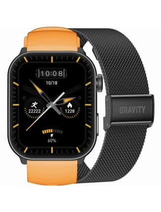 GRAVITY GT28-2 Pánské chytré hodinky s řemínkem + náramek Orange Black GRAVITY GT28-2 Pánské chytré hodinky s řemínkem + náramek Orange Black