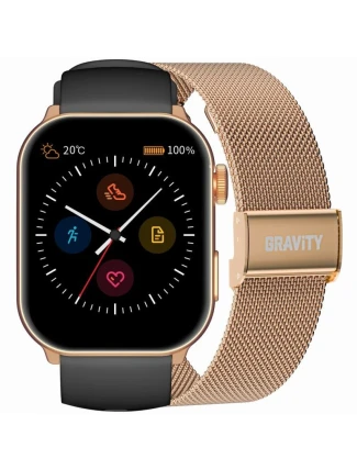 Dámské chytré hodinky GRAVITY GT28-5 řemínek + náramek Rose Gold Black Dámské chytré hodinky GRAVITY GT28-5 řemínek + náramek Rose Gold Black
