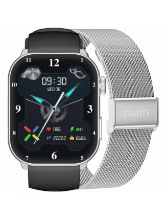 Dámské chytré hodinky GRAVITY GT28-9 řemínek + náramek Black Silver Dámské chytré hodinky GRAVITY GT28-9 řemínek + náramek Black Silver