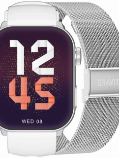 Dámské chytré hodinky GRAVITY GT28-10 Řemínek + náramek Bílá Stříbrná