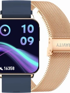 Chytré hodinky Gravity Pink Gold Navy Blue 2 Stripes GT17-2