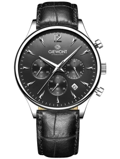 Pánské hodinky Giewont Chronograph Sapphire Black Silver GW6310-A2