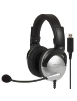 USB náhlavní souprava Koss SB45 s kabelovou čelenkou Kancelářské/telefonní centrum Černá, stříbrná USB náhlavní souprava Koss SB45 s kabelovou čelenkou Kancelářské/telefonní centrum Černá, stříbrná