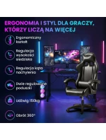Extralink gaming | kancelářská židle, otočná, kbelík, černá, G-524 Extralink gaming | kancelářská židle, otočná, kbelík, černá, G-524