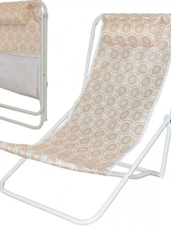 SKLÁDACÍ PLÁŽOVÉ KŘESLO S OPĚRKOU HLAVY ORANŽOVÉ