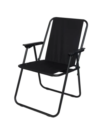 TURISTICKÁ ŽIDLE SE SEDADLY 52x44x75 cm Skládací židle černá