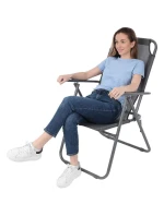 TURISTICKÉ KŘESLO S POLŠTÁŘI 61x66x65-108CM Tmavě šedé skládací ENERO CAMP - TYP II TURISTICKÉ KŘESLO S POLŠTÁŘI 61x66x65-108CM Tmavě šedé skládací ENERO CAMP - TYP II