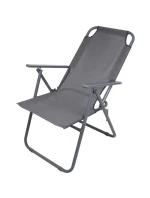 TURISTICKÉ KŘESLO S POLŠTÁŘI 61x66x65-108CM Tmavě šedé skládací ENERO CAMP - TYP II TURISTICKÉ KŘESLO S POLŠTÁŘI 61x66x65-108CM Tmavě šedé skládací ENERO CAMP - TYP II