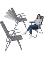 TURISTICKÉ KŘESLO S POLŠTÁŘI 61x66x65-108CM Tmavě šedé skládací ENERO CAMP - TYP II TURISTICKÉ KŘESLO S POLŠTÁŘI 61x66x65-108CM Tmavě šedé skládací ENERO CAMP - TYP II