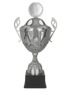 Stříbrný kovový hrnek s víčkem MUFAS