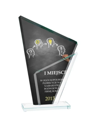 Skleněná trofej s barevným potiskem LuxorJet