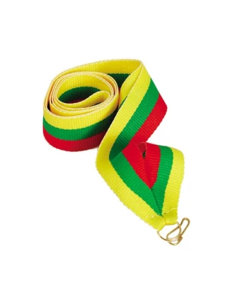 Stuha 22 mm - červeno-zeleno-žlutá