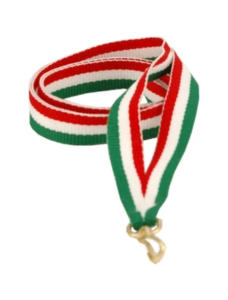 Stuha 22 mm - červená, bílá a zelená