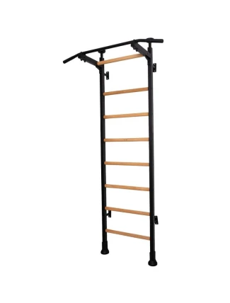 ROZKLÁDACÍ DŘEVĚNO-KOVOVÝ GYMNASTICKÝ ŽEBŘÍK S KOVOVOU HRAZDOU V DUBOVÉ LAVICI 511 ROZKLÁDACÍ DŘEVĚNO-KOVOVÝ GYMNASTICKÝ ŽEBŘÍK S KOVOVOU HRAZDOU V DUBOVÉ LAVICI 511