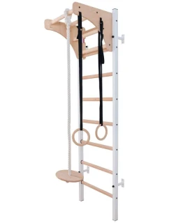 GYMNASTICKÝ STŮL ZE DŘEVA A KOVU S DŘEVĚNOU TYČÍ A PŘÍSLUŠENSTVÍM BENCHK 211W A204 dětské