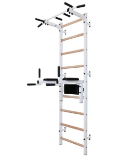 GYMNASTICKÝ ŽEBŘÍK S TYČÍ A MADLEM PRO CVIČENÍ NA LAVIČCE 722W