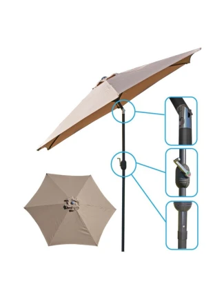 ZAHRADNÍ SLUNEČNÍK 300 CM SKLÁDACÍ BÉŽOVÝ