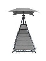 HOUPACÍ KŘESLO HOUPAČKA SE SLUNEČNÍKEM LISBON TMAVĚ ŠEDÁ HOUPACÍ KŘESLO HOUPAČKA SE SLUNEČNÍKEM LISBON TMAVĚ ŠEDÁ