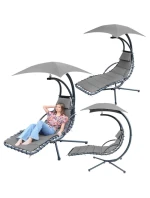 HOUPACÍ KŘESLO HOUPAČKA SE SLUNEČNÍKEM LISBON TMAVĚ ŠEDÁ HOUPACÍ KŘESLO HOUPAČKA SE SLUNEČNÍKEM LISBON TMAVĚ ŠEDÁ