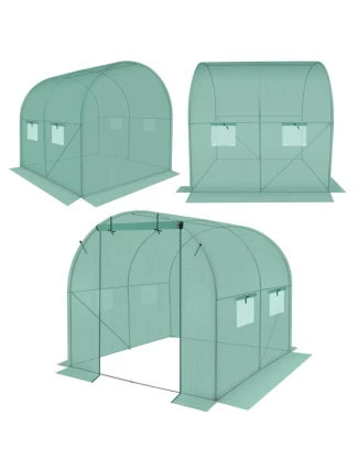 ZAHRADNÍ TUNEL 200x200x200 cm PE KONSTRUKCE ZELENÁ OCEL