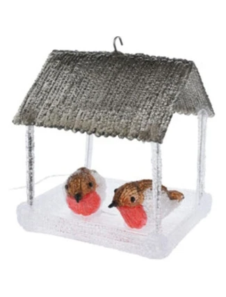 PTAČÍ BUDKA VEDLA DEKORACE 185X165X230MM ŠEDÁ STŘÍŠKA