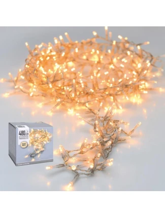 VÁNOČNÍ STROMEK SVĚTELNÝ ŘETĚZ 480 VEDL ČASOVAČ TEPLÁ BÍLÁ PRŮHLEDNÝ DRÁT