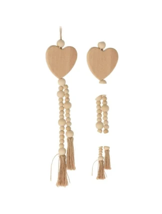 DEKORATIVNÍ PŘÍVĚSEK BOHO EKO PŘÍRODA DŘEVĚNÉ SRDCE