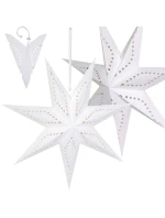 PAPÍROVÁ DEKORACE HVĚZDA 50CM 7 LISTŮ BÍLÁ