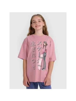 Dívčí tričko oversize s potiskem 4F 4FJRAW25TTSHF2936-54S Dívčí tričko oversize s potiskem 4F 4FJRAW25TTSHF2936-54S