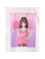 Dívčí tričko oversize s potiskem 4F 4FJRAW25TTSHF2935-11S Dívčí tričko oversize s potiskem 4F 4FJRAW25TTSHF2935-11S